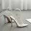 Sexy Beige Evening Party Womens Sandals 2020 Rhinestone X-Strap 12 cm Stiletto Heels Open / Peep Toe Sandals