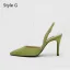 Schlicht Beige Büro OL Slingpumps Sandalen Damen 2020 Wildleder 8 cm Stilettos Spitzschuh Sandaletten