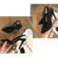 Schlicht Beige Büro OL Slingpumps Sandalen Damen 2020 Wildleder 10 cm Stilettos Spitzschuh Sandaletten