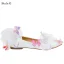 Chic / Beautiful White Wedding Shoes 2018 Leather Butterfly Flower Rhinestone 14 cm Stiletto Heels Pointed Toe Wedding Pumps