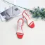 Modest / Simple White Street Wear Summer Womens Sandals 2020 Ankle Strap 10 cm Stiletto Heels Open / Peep Toe Sandals