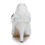 Modest / Simple Ivory Satin Wedding Shoes 2021 Lace Flower Wedding 7 cm Stiletto Heels Pointed Toe Pumps High Heels