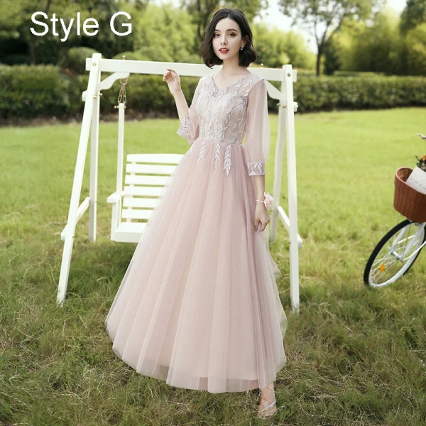 Modest / Simple Sage Green Embroidered Bridesmaid Dresses 2021 A-Line / Princess V-Neck Short Sleeve Backless Floor-Length / Long Wedding Party Dresses