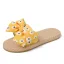 Mode Abordable Été Noire Plage Pantoufle & Tongs 2020 Fleur Plat Peep Toes / Bout Ouvert Chaussures Femmes