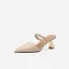 Schlicht Sommer Braun Freizeit Sandalen Damen Leder 2020 5 cm Stilettos Spitzschuh Sandaletten