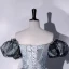 Chic / Belle Gris Robe De Bal 2022 Bustier Gonflée Manches Courtes Paillettes Dos Nu Longue Robe De Ceremonie