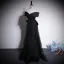 Fashion Black Prom Dresses 2023 Trumpet / Mermaid Off-The-Shoulder Sleeveless Backless Bow Floor-Length / Long Prom Formal Dresses