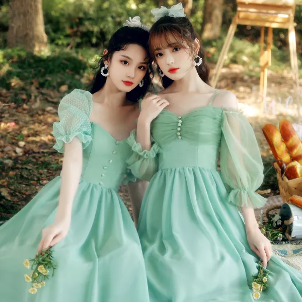 Modest mint green bridesmaid dresses 2025