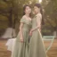 Modest / Simple Sage Green Bridesmaid Dresses 2021 A-Line / Princess Off-The-Shoulder Short Sleeve Backless Floor-Length / Long Wedding Party Dresses