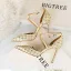 Charming Champagne Rhinestone Evening Party Womens Shoes 2020 Satin X-Strap 10 cm Stiletto Heels Pointed Toe Sandals