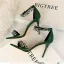 Sexy Dark Green Evening Party Womens Sandals 2020 Rhinestone Ankle Strap 9 cm Stiletto Heels Open / Peep Toe Sandals