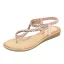 Fine Sølv Strand Flate Sandaler Dame 2020 Rhinestone Peep Toe Sandaler