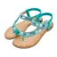 Schöne Sommer Lindgrün Strand Flache Sandalen Damen 2020 Kristall Strass Peeptoes Sandaletten