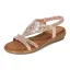 Chic / Belle Été Doré Désinvolte Plate Sandales Femme 2020 Faux Diamant Peep Toes / Bout Ouvert Sandales