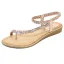 Sjarmerende Sommer Svart Casual Flate Sandaler Dame 2020 Rhinestone Peep Toe Sandaler