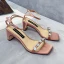 Fashion Champagne Evening Party Leather Womens Sandals 2020 Rhinestone Ankle Strap 6 cm Thick Heels Open / Peep Toe Sandals