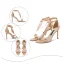 Sexy Ivoire Cocktail Sandales Femme 2020 Cuir Bride Cheville Noeud 10 cm Talons Aiguilles Peep Toes / Bout Ouvert Sandales