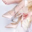 Charmant Bordeaux Chaussure De Mariée 2020 Faux Diamant Bride Cheville 8 cm Talons Aiguilles À Bout Pointu Mariage Talons Hauts