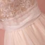 Chic / Beautiful Champagne Plus Size Prom Dresses 2018 A-Line / Princess Tulle U-Neck Lace-up Strappy Appliques Backless Evening Party Prom Formal Dresses