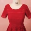 Chic / Beautiful Red Plus Size Graduation Dresses 2018 A-Line / Princess U-Neck Lace-up Tulle Printing Embroidered Homecoming Formal Dresses
