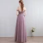 Modern / Fashion Floor-Length / Long Lavender Evening Dresses  2018 A-Line / Princess Lace-up U-Neck Tulle Backless Evening Party Formal Dresses
