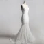 Luxury / Gorgeous Ivory Court Train Wedding 2018 Trumpet / Mermaid Lace V-Neck Lace-up Appliques Backless Beading Pierced Wedding Dresses