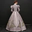 Vintage / Retro Champagne Floor-Length / Long Prom Dresses 2018 Lace-up Charmeuse High Neck Appliques Evening Party Ball Gown Formal Dresses