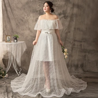 Moderne Mode Princesse Blanche Grande Taille Robe De Mariée 2019 U Cou Tulle Dentelle Appliques Dos Nu Tribunal Train Mariage