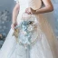 Classic Elegant Sky Blue Wedding Flowers 2020 Handmade  Tulle Metal Beading Crystal Flower Pearl Rhinestone Bridal Wedding Prom Accessories