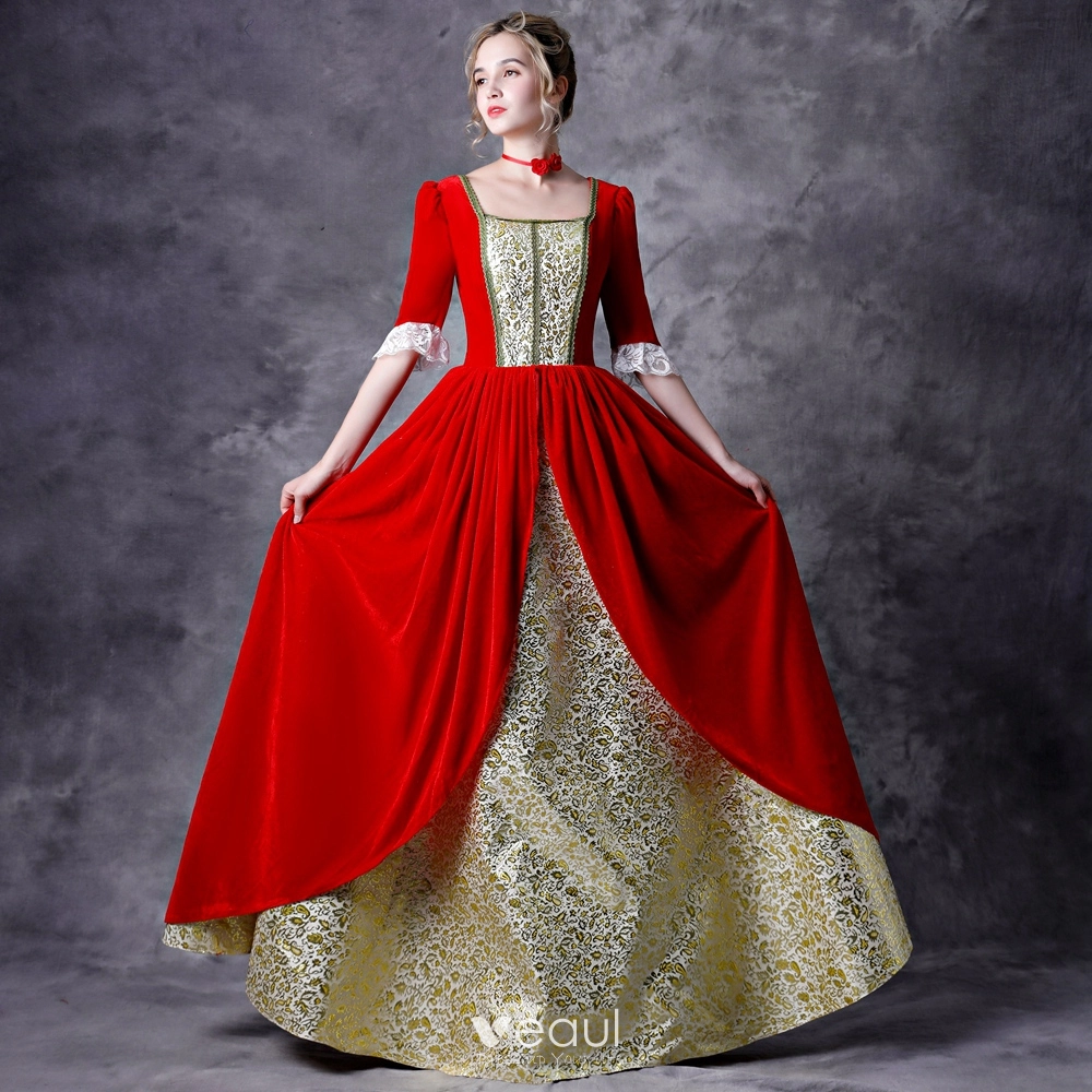 red and gold medieval dress Moya Black & Gold Bodycon Midi Dress With Corsage Detail – Club L London