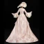 Vintage / Retro Medieval Candy Pink Ball Gown Prom Dresses 2021 High Neck Long Sleeve Floor-Length / Long 3D Lace Appliques Embroidered Handmade  Cosplay Prom Formal Dresses