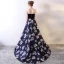 Blomsterfe Purple Selskapskjoler 2017 Prinsesse Charmeuse Spenne Printing Strapless Aften Formelle Kjoler