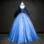 Chic / Beautiful Royal Blue Prom Dresses 2017 Tulle Beading Appliques Ball Gown Prom Backless Formal Dresses