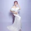 Simple Blanche Robe De Soirée 2018 Trompette / Sirène Longue Tulle Dos Nu Bustier Soirée Robe De Ceremonie
