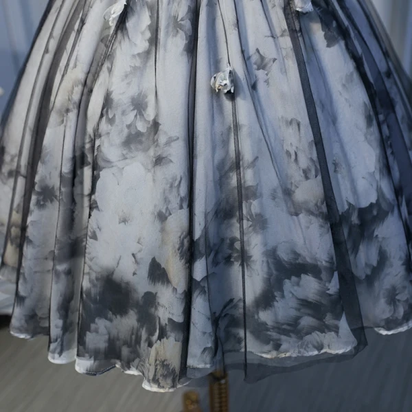 Chic / Beautiful Grey Graduation Dresses 2018 A-Line / Princess Tulle Appliques Backless Beading Strapless Homecoming Formal Dresses