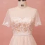 Chic / Beautiful Champagne Plus Size Prom Dresses 2018 A-Line / Princess Tulle U-Neck Lace-up Strappy Appliques Backless Evening Party Prom Formal Dresses