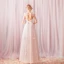Charming White Floor-Length / Long 2018 Wedding A-Line / Princess Tulle V-Neck Butterfly Appliques Backless Wedding Dresses