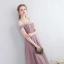 Modern / Fashion Floor-Length / Long Lavender Evening Dresses  2018 A-Line / Princess Lace-up U-Neck Tulle Backless Evening Party Formal Dresses