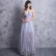 Modern / Fashion Floor-Length / Long Lavender Evening Dresses  2018 A-Line / Princess V-Neck Tulle Appliques Backless Formal Dresses