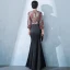 Modern / Fashion Black Floor-Length / Long Evening Dresses  2018 Trumpet / Mermaid High Neck Tulle Embroidered Appliques Backless Beading Evening Party Formal Dresses