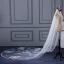 Fantastiske / Unike Hvit Bryllup Cathedral Train Appliques Blonder Tyll Brudeslør 2018