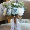 Amazing / Unique Sky Blue Wedding 2019 Beading Crystal Artificial Flowers Wedding Flowers
