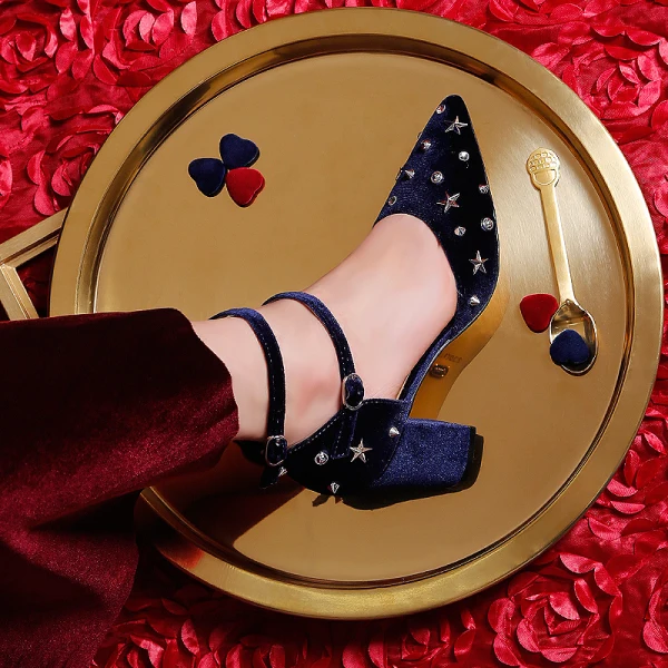 Modern / Fashion Black 7 cm High Heels 2019 Pointed Toe Summer Cocktail Party Evening Party Leather Beading Rivet Strappy Womens Shoes
