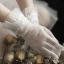 Classic Elegant White 2020 Bridal Gloves Lace-up Tulle Appliques Wedding Accessories