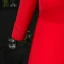 Modest / Simple Burgundy Plus Size Evening Dresses  2021 A-Line / Princess Floor-Length / Long V-Neck Long Sleeve Zipper Up Satin Beading Pearl Solid Color Prom Evening Party Formal Dresses