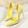 Elegant 2017 8 cm / 3 inch Black Candy Pink Grey White Yellow Office PU Summer Pierced High Heels Stiletto Heels Pumps