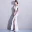 Elegant 2017 White Evening Dresses  U-Neck Appliques Handmade  Trumpet / Mermaid Evening Party Formal Dresses