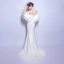 Simple Blanche Robe De Soirée 2018 Trompette / Sirène Longue Tulle Dos Nu Bustier Soirée Robe De Ceremonie