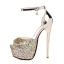 Sparkly Gold 2018 High Heels Leatherette Ankle Strap Glitter Sequins Sandals 15 cm Open / Peep Toe Stiletto Heels Evening Party Womens Shoes