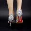 Schöne Weiß 2018 9 cm Hochzeit Hochhackige Perlenstickerei Kristall Strass Ball Spitzschuh Stilettos Brautschuhe